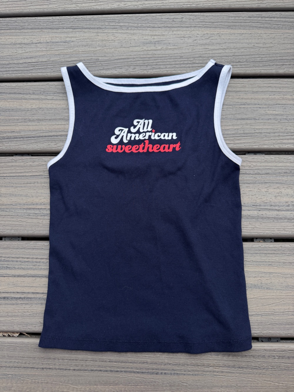 wild fable All American Sweetheart USA Navy Tank Top